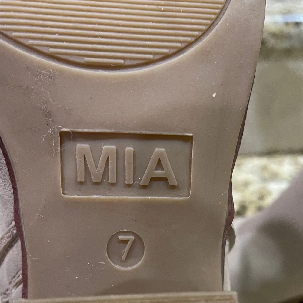 MIA Taupe Heeled Ankle Boots